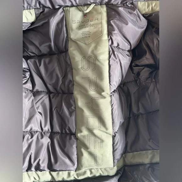 Spyder Women's Olive Hooded Puffer Coat - Picture 11 of 16